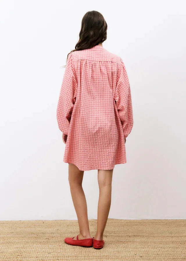 FRNCH Noely  two tone gingham dress Rose