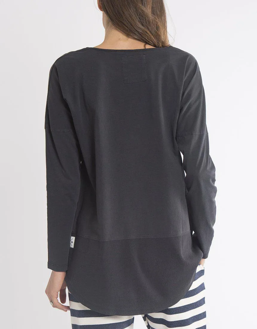 Fundamental Rib Long Sleeve Tee - Black