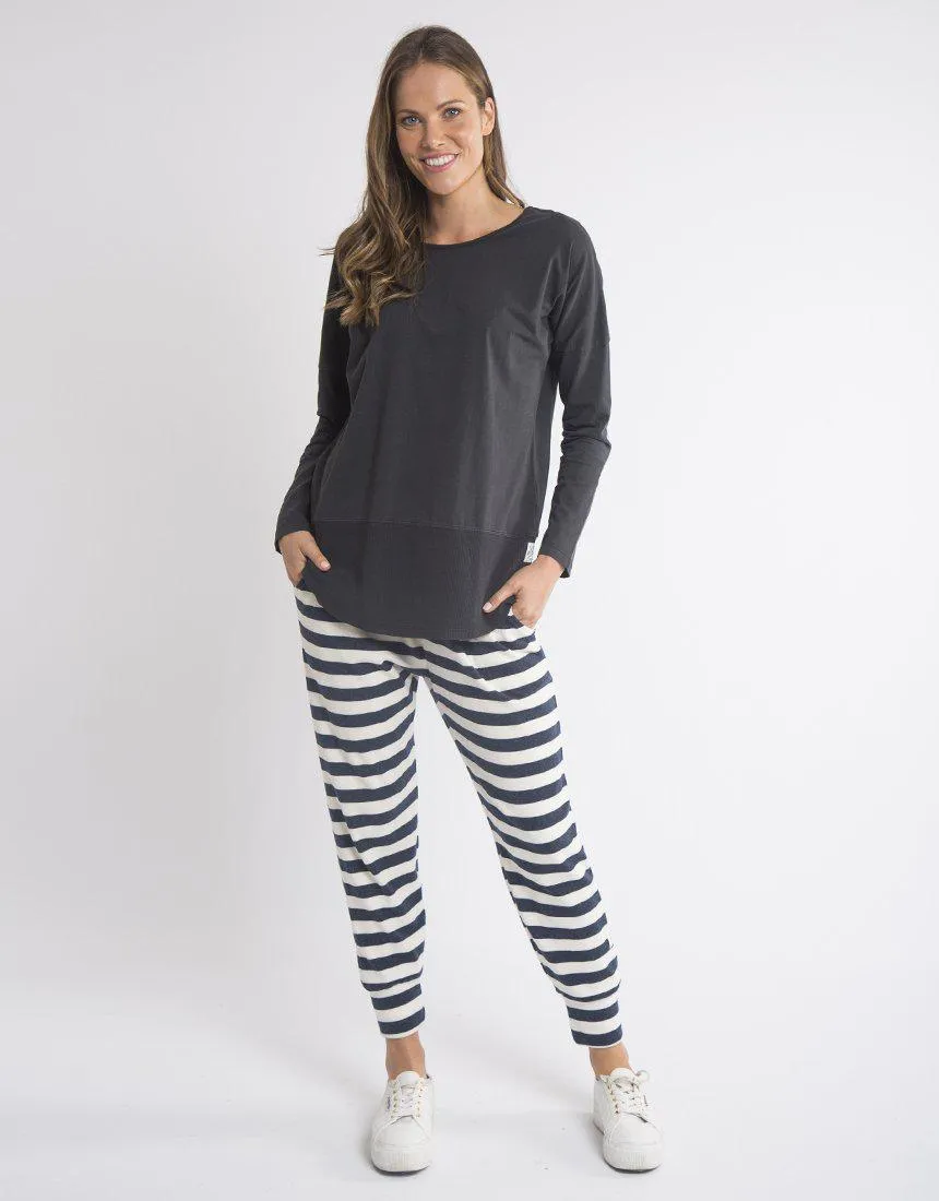 Fundamental Rib Long Sleeve Tee - Black