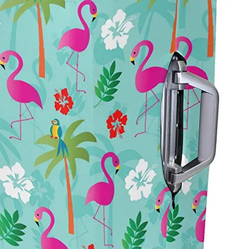 GIOVANIOR Flamingos And Palm Trees Luggage Cover Suitcase Protector Carry On Covers