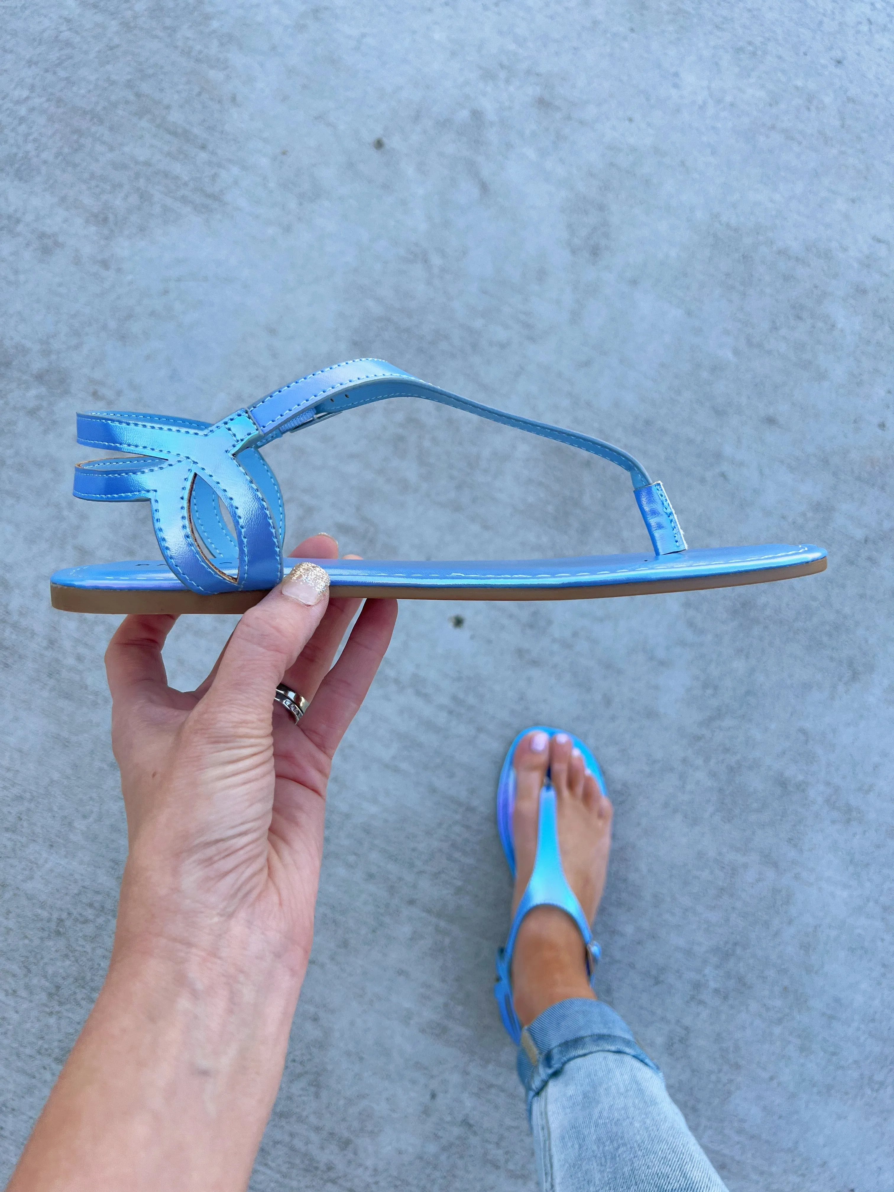 Give It A Shot Sandal in Blue (SALE)