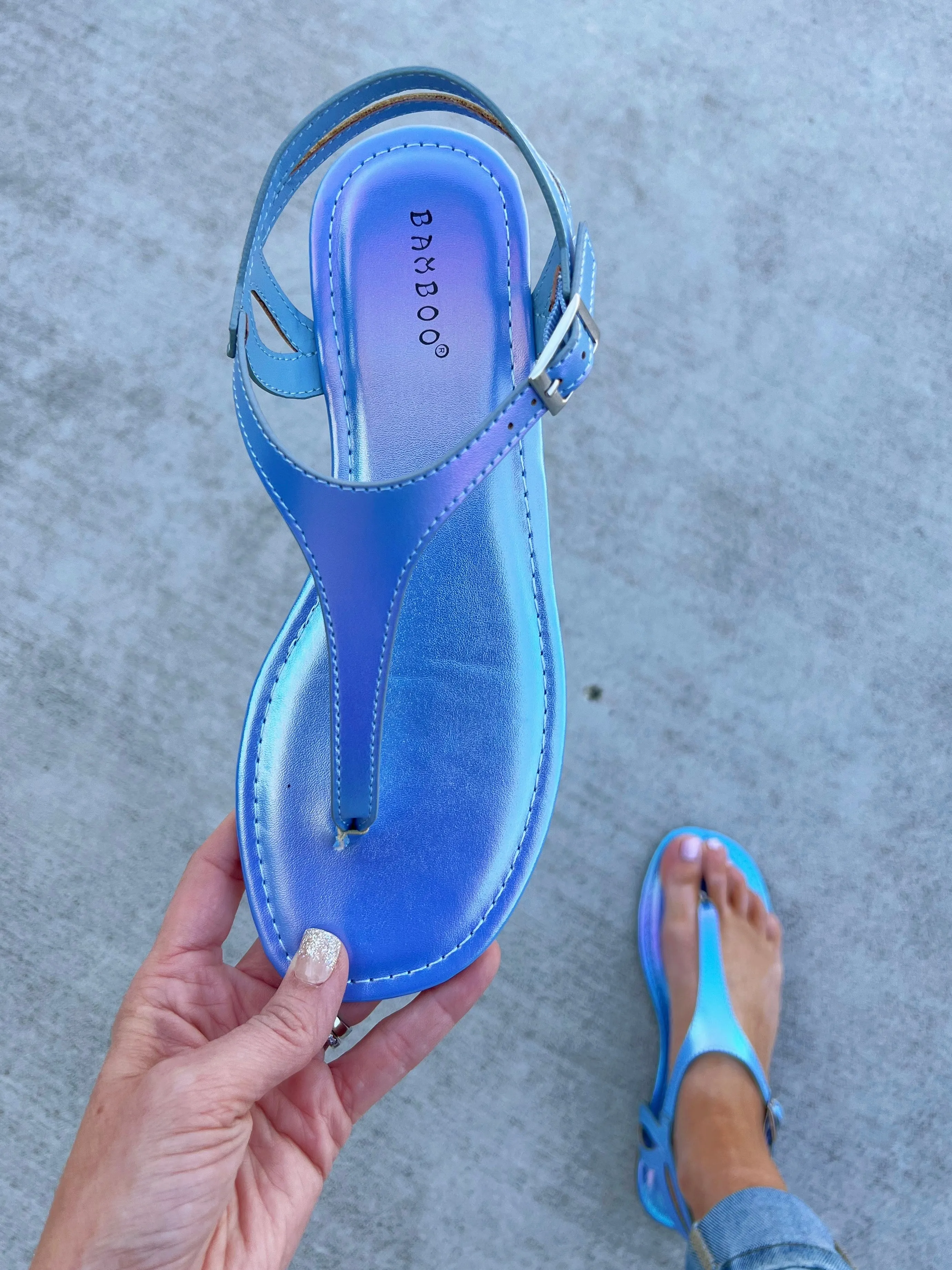 Give It A Shot Sandal in Blue (SALE)