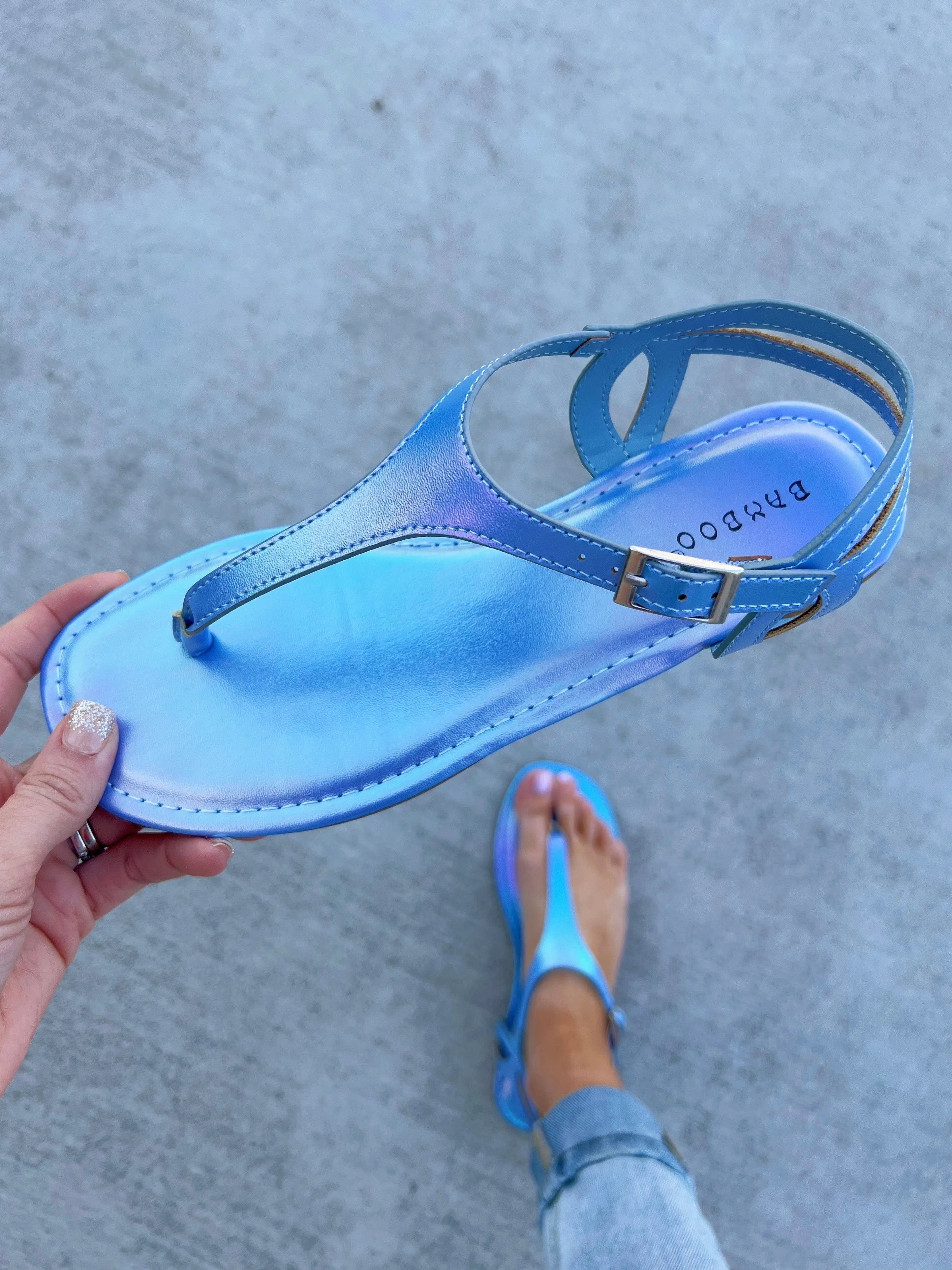 Give It A Shot Sandal in Blue (SALE)