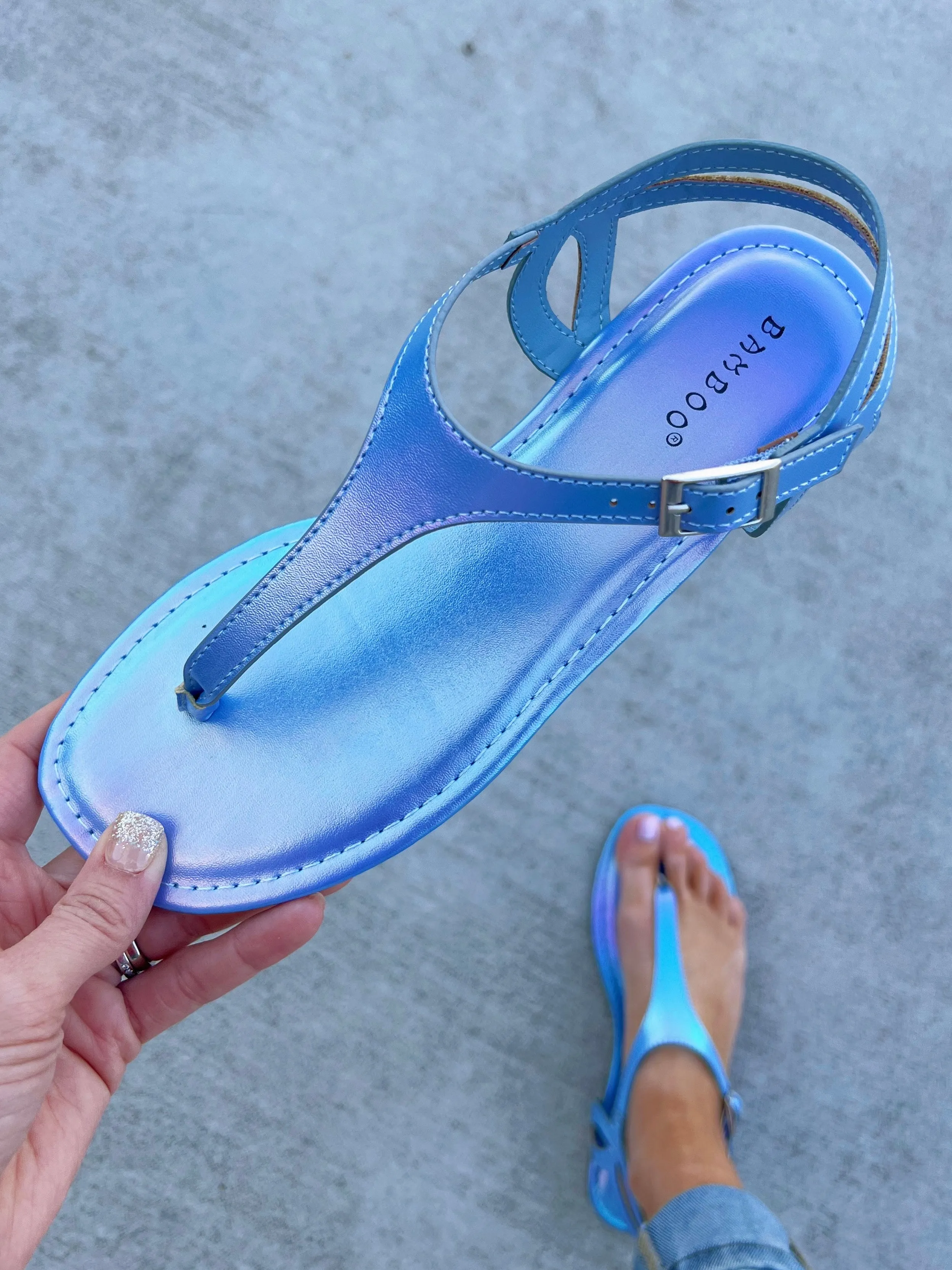 Give It A Shot Sandal in Blue (SALE)
