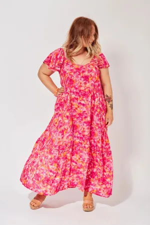 Haven Zanzibar frill maxi Sangria
