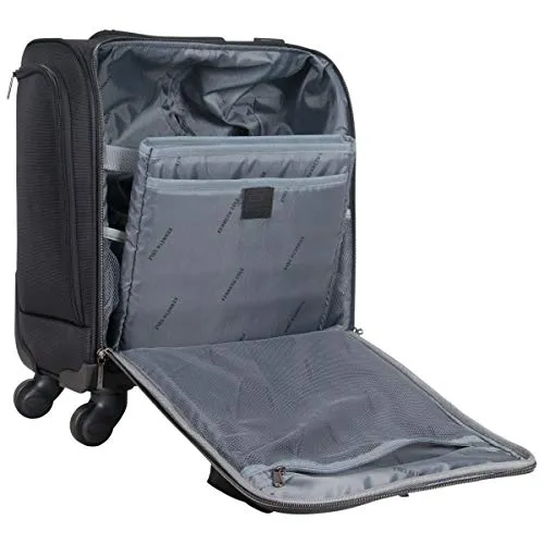 Kenneth Cole Reaction 18" Lightweight Multi-Pocket Anti-Theft RFID 14.1" Laptop & Tablet Underseater Carry-On with USB Charging Port, Black