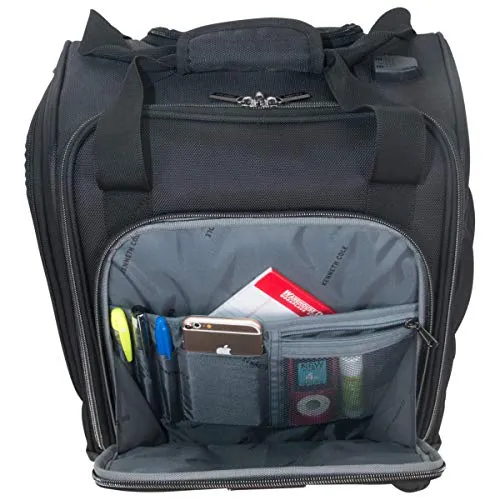 Kenneth Cole Reaction 18" Lightweight Multi-Pocket Anti-Theft RFID 14.1" Laptop & Tablet Underseater Carry-On with USB Charging Port, Black