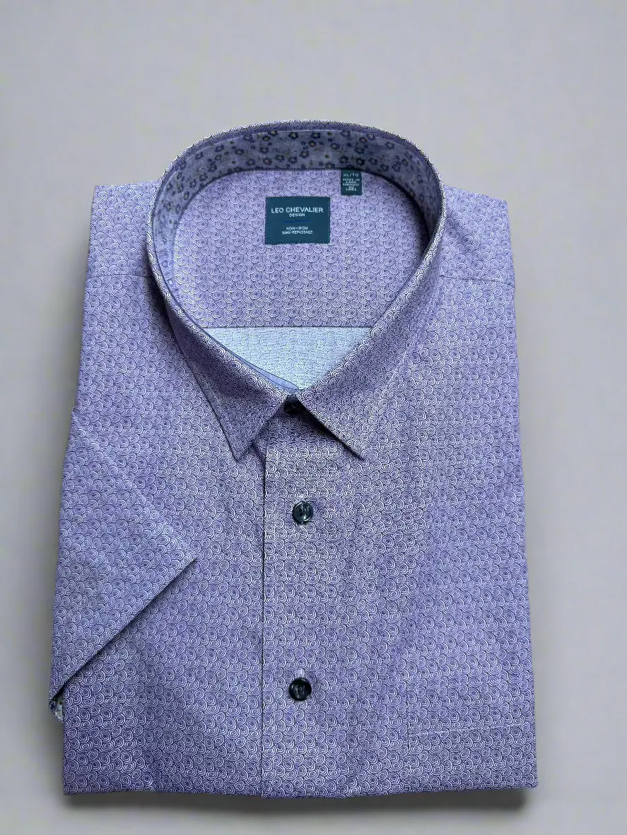 Leo Chevalier Short Sleeve Sport Shirt - Mauve 624377 8200