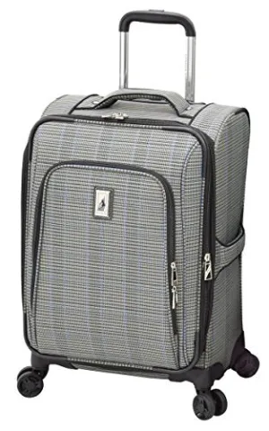 London Fog Knightsbridge II 20" Expandable Spinner Carry On, Grey Sapphire Plaid