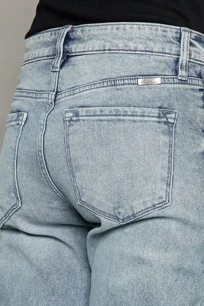 Maggie Raw Hem Cropped Straight Jeans