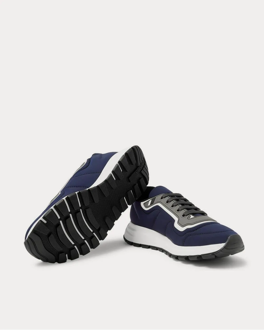 Match Race Panelled Nylon, Leather and Rubber  Navy low top sneakers