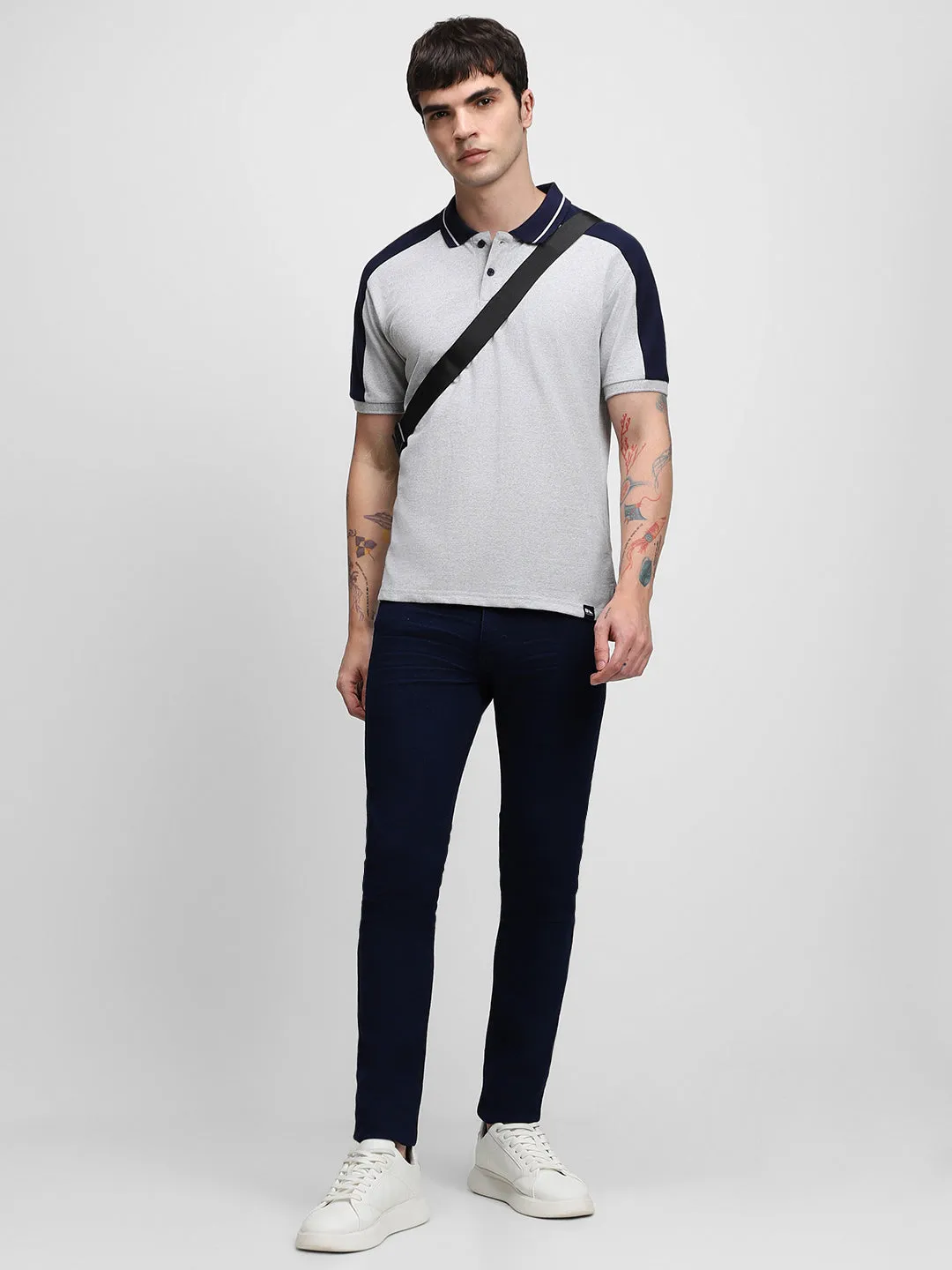 Men's Shirt Collar Relaxed Fit Solid Black Shirt