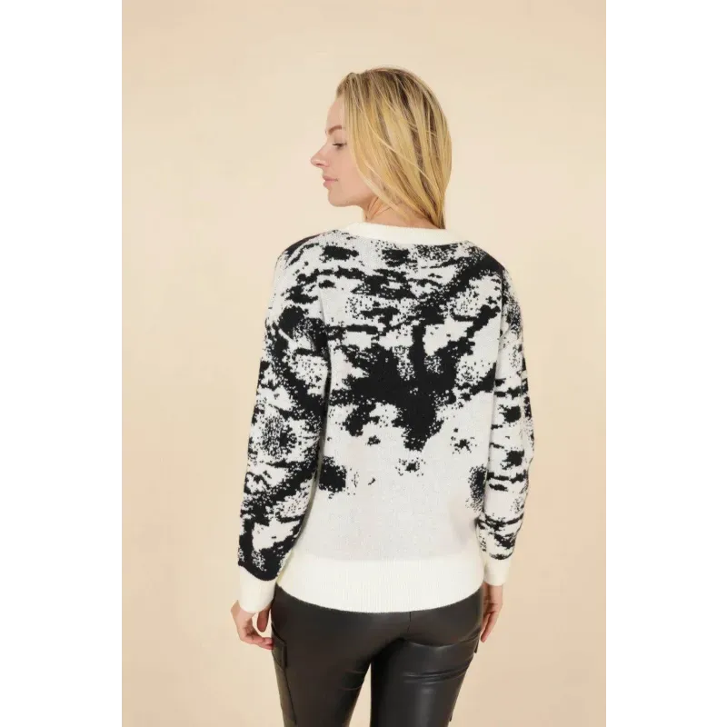 Monochrome Abstract Jumper In Black and White