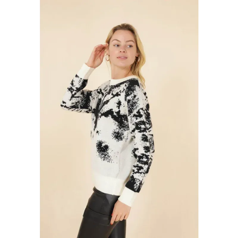 Monochrome Abstract Jumper In Black and White