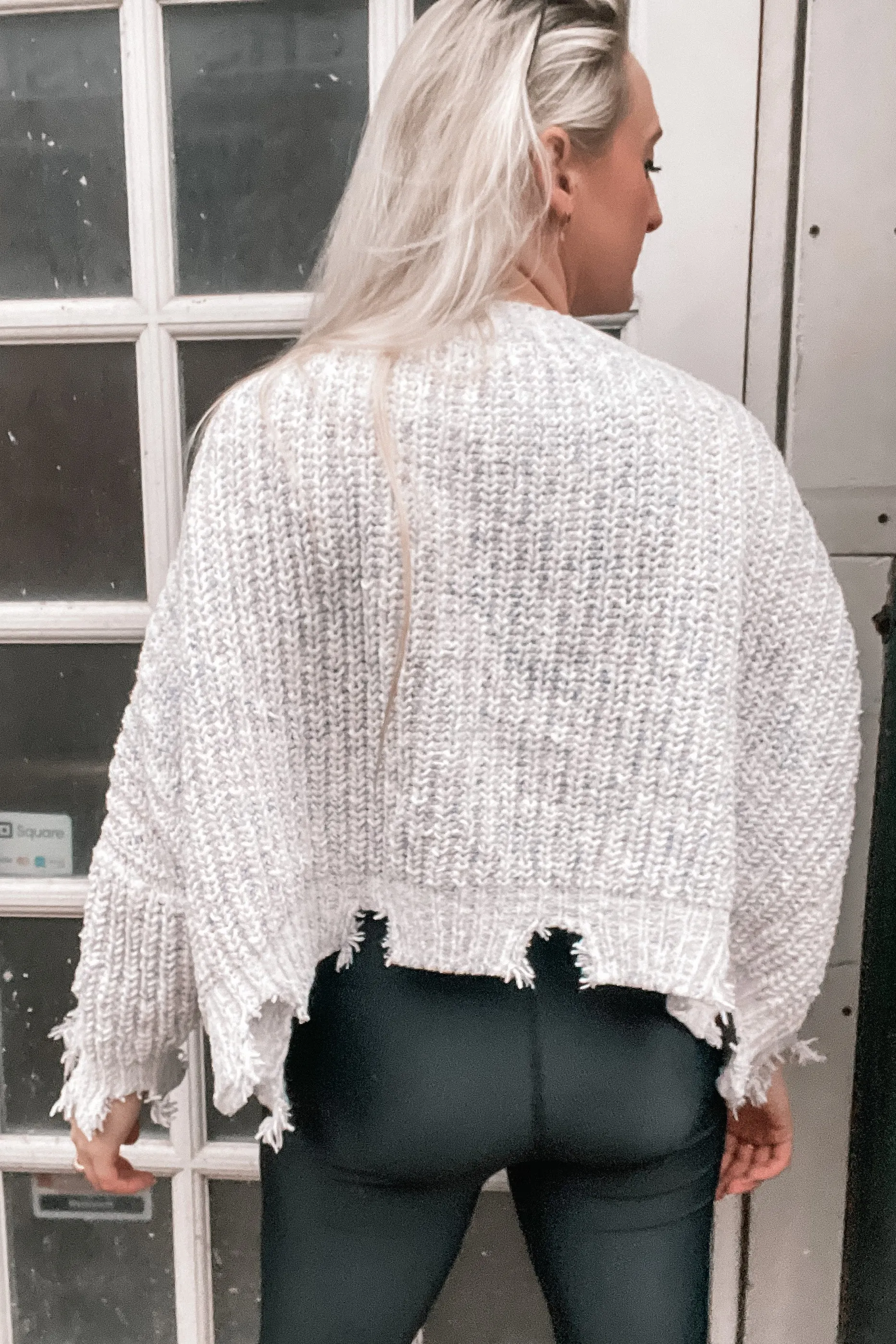 Moon Sign Distressed Sweater