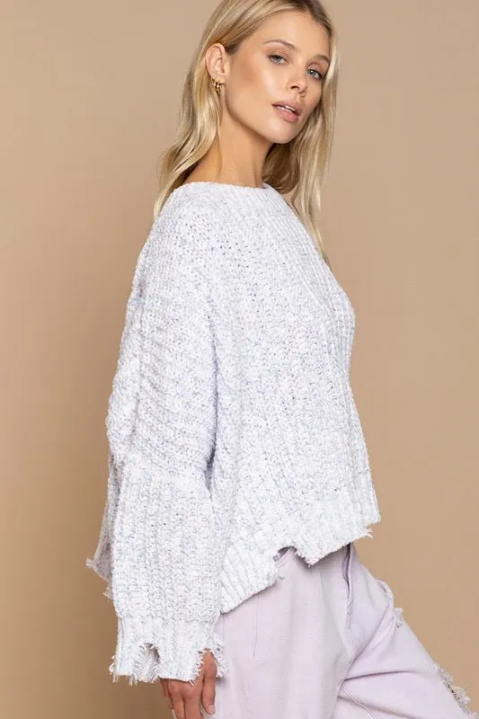 Moon Sign Distressed Sweater