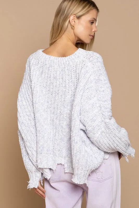 Moon Sign Distressed Sweater