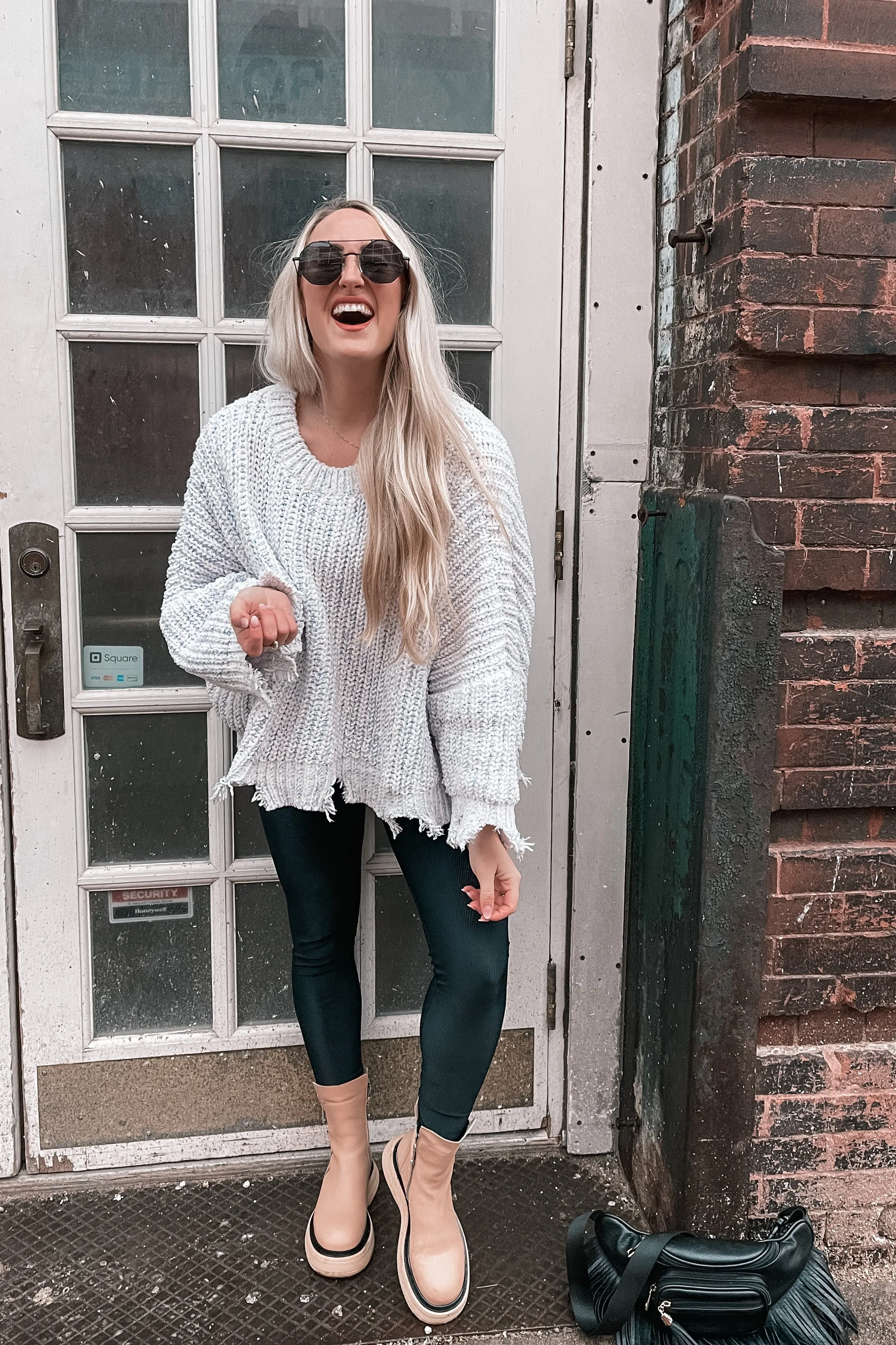 Moon Sign Distressed Sweater