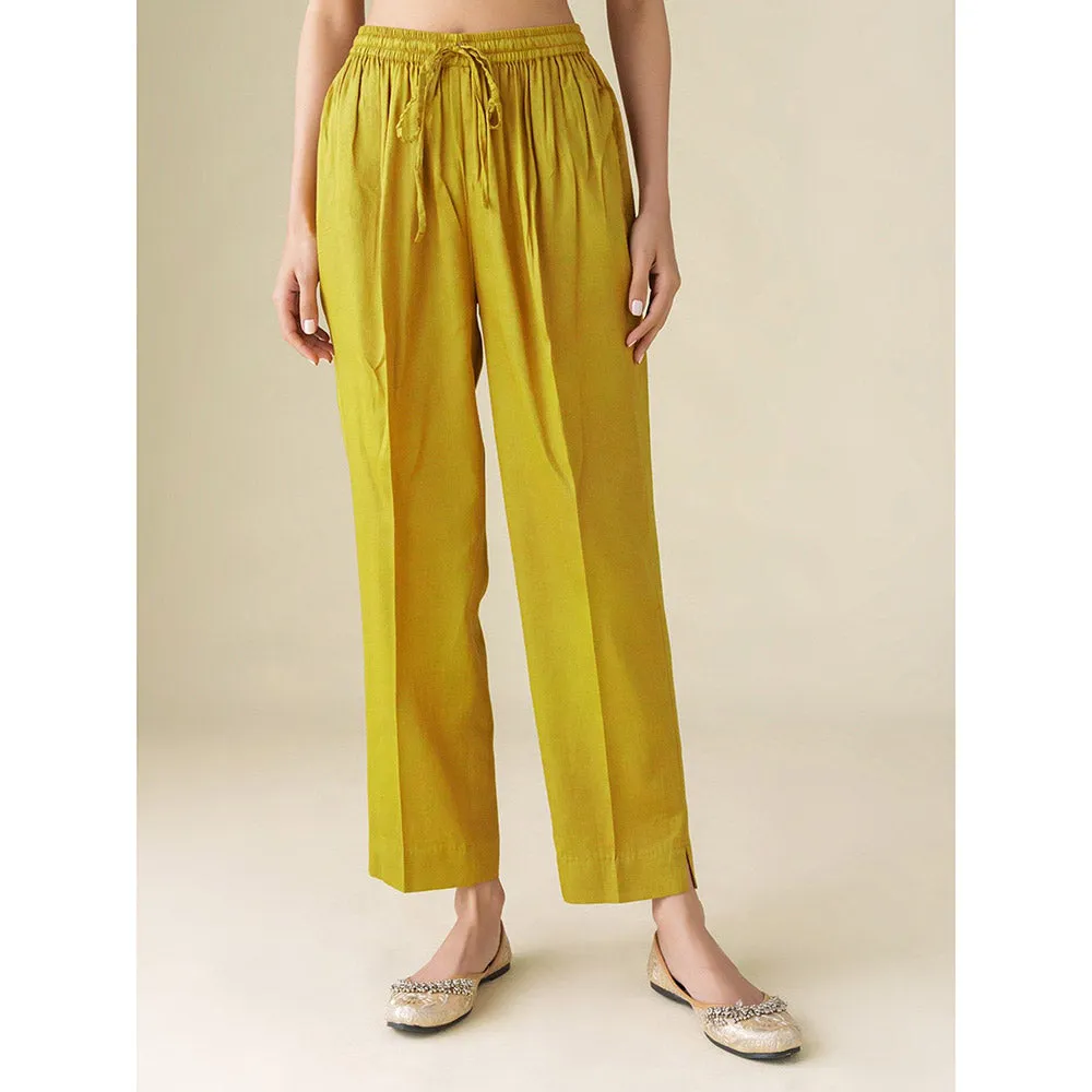 Mushio Mustard Cotton Silk Pants