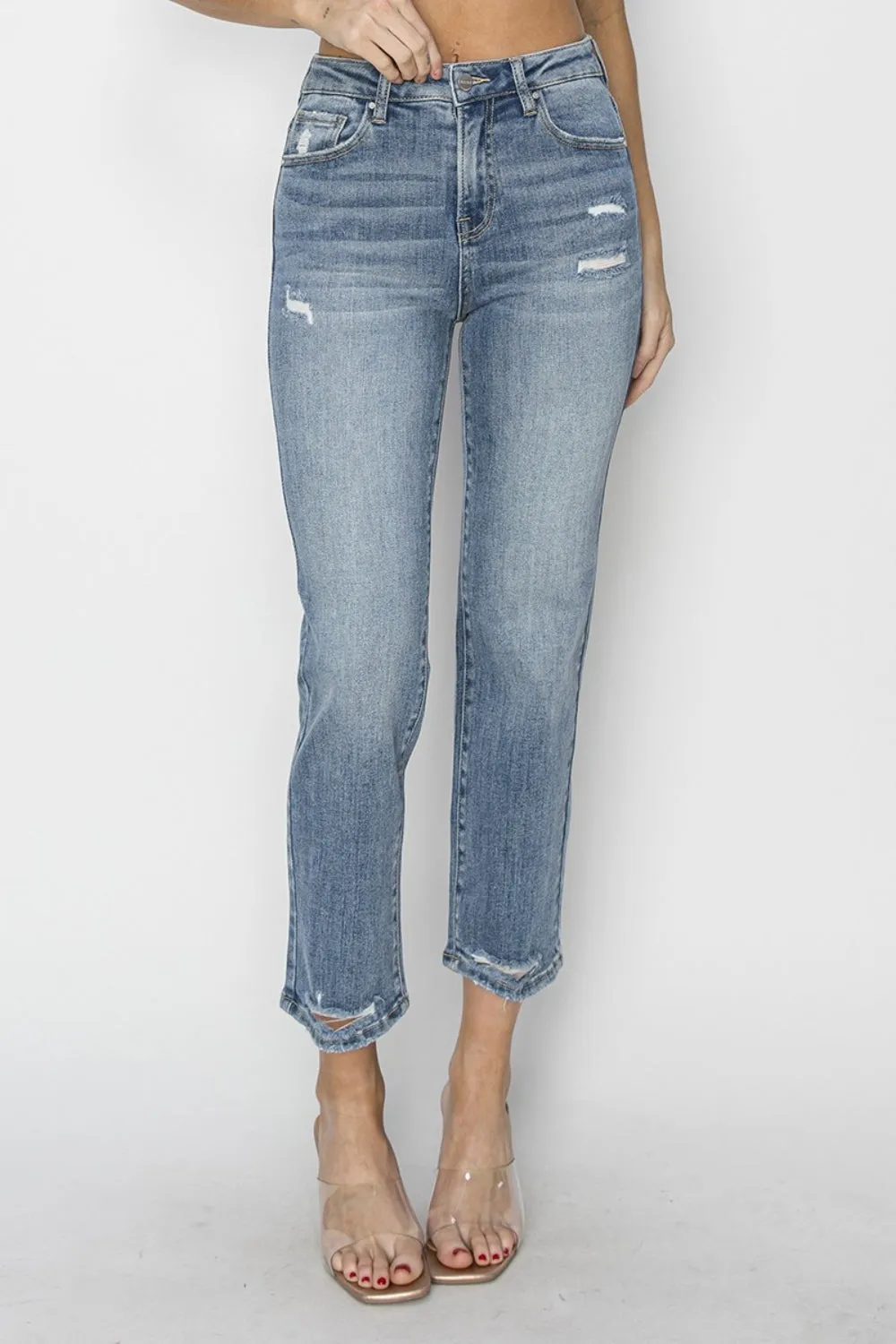 Neveah - Risen Distressed Cropped Jeans - Exclusively Online
