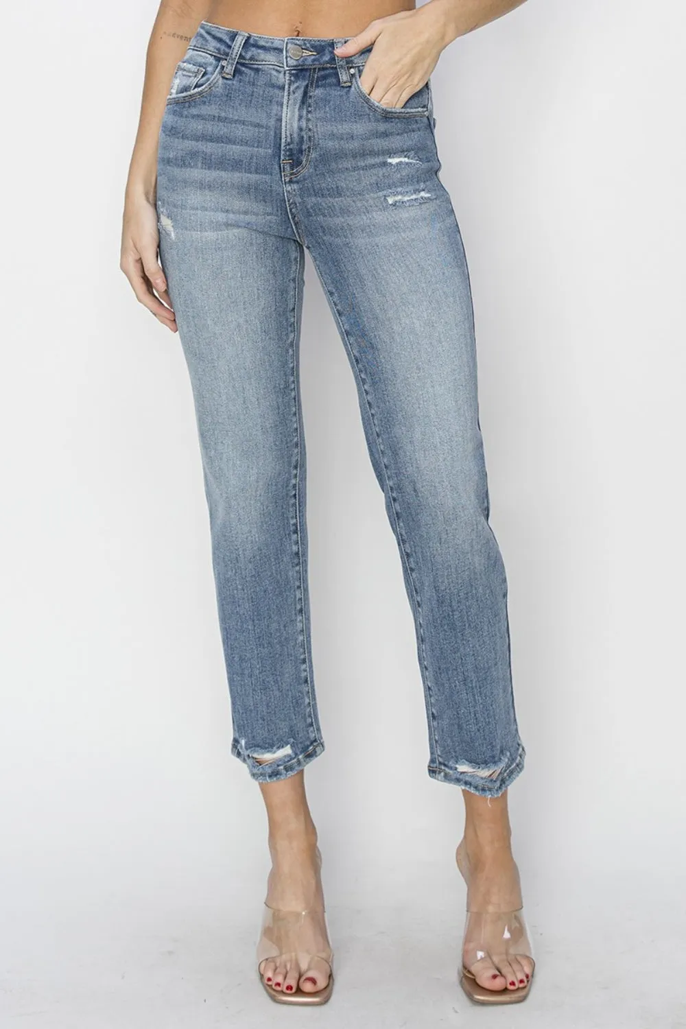 Neveah - Risen Distressed Cropped Jeans - Exclusively Online