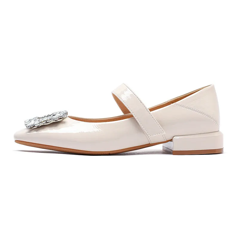 Nude Block Heels Closed Toe Chunky Heel Pumps Women's Pump Low-Top Shoes