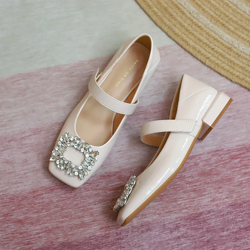 Nude Block Heels Closed Toe Chunky Heel Pumps Women's Pump Low-Top Shoes
