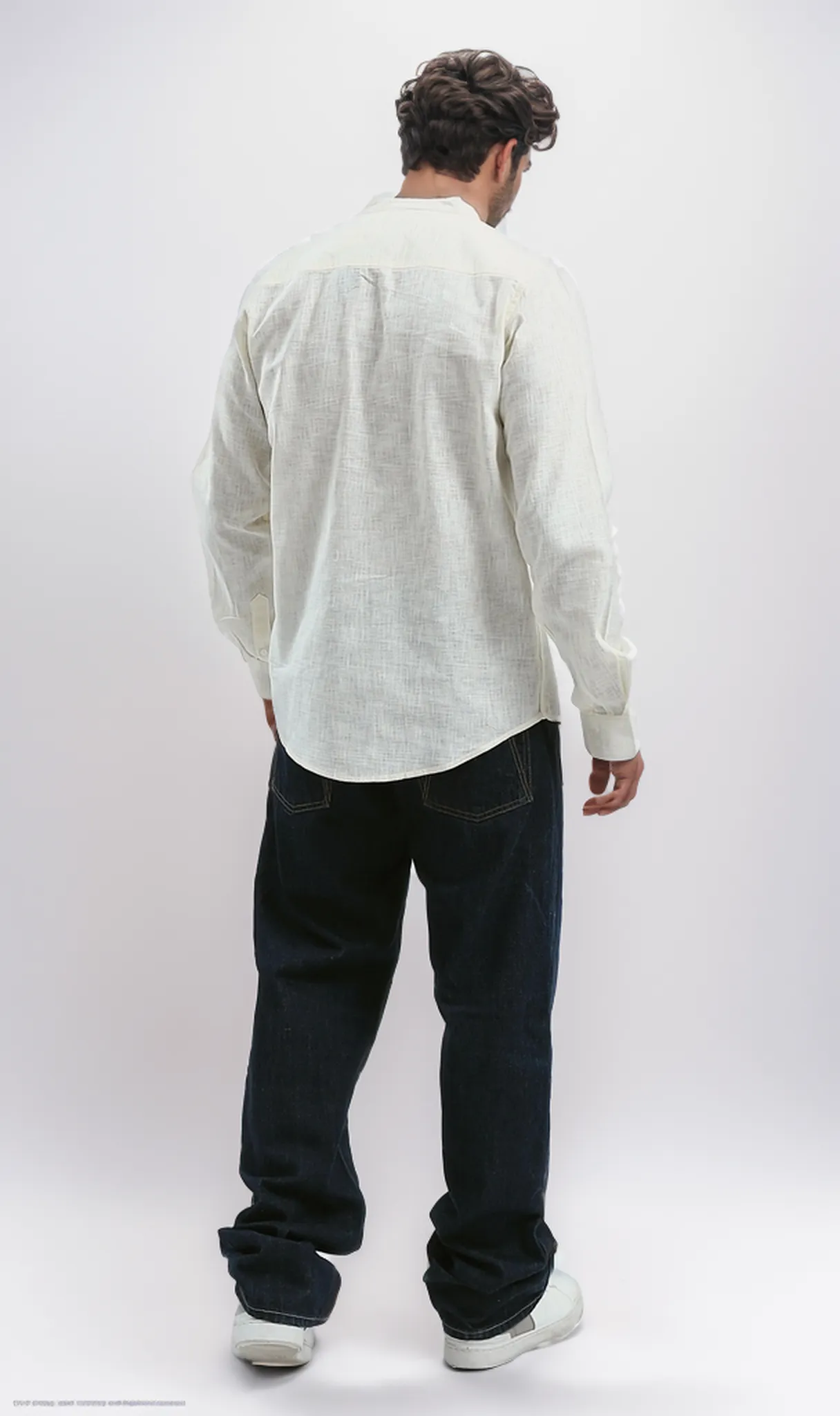 O191214 Full Buttons Long Sleeves Casual Beige Shirt