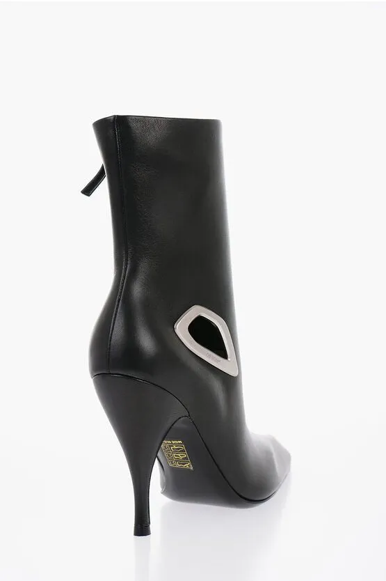 Off-White Cut-out CRESCENT Leatyher Booties 10cm