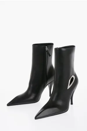 Off-White Cut-out CRESCENT Leatyher Booties 10cm