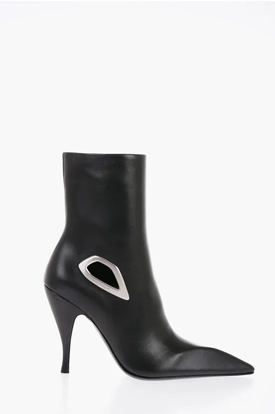 Off-White Cut-out CRESCENT Leatyher Booties 10cm