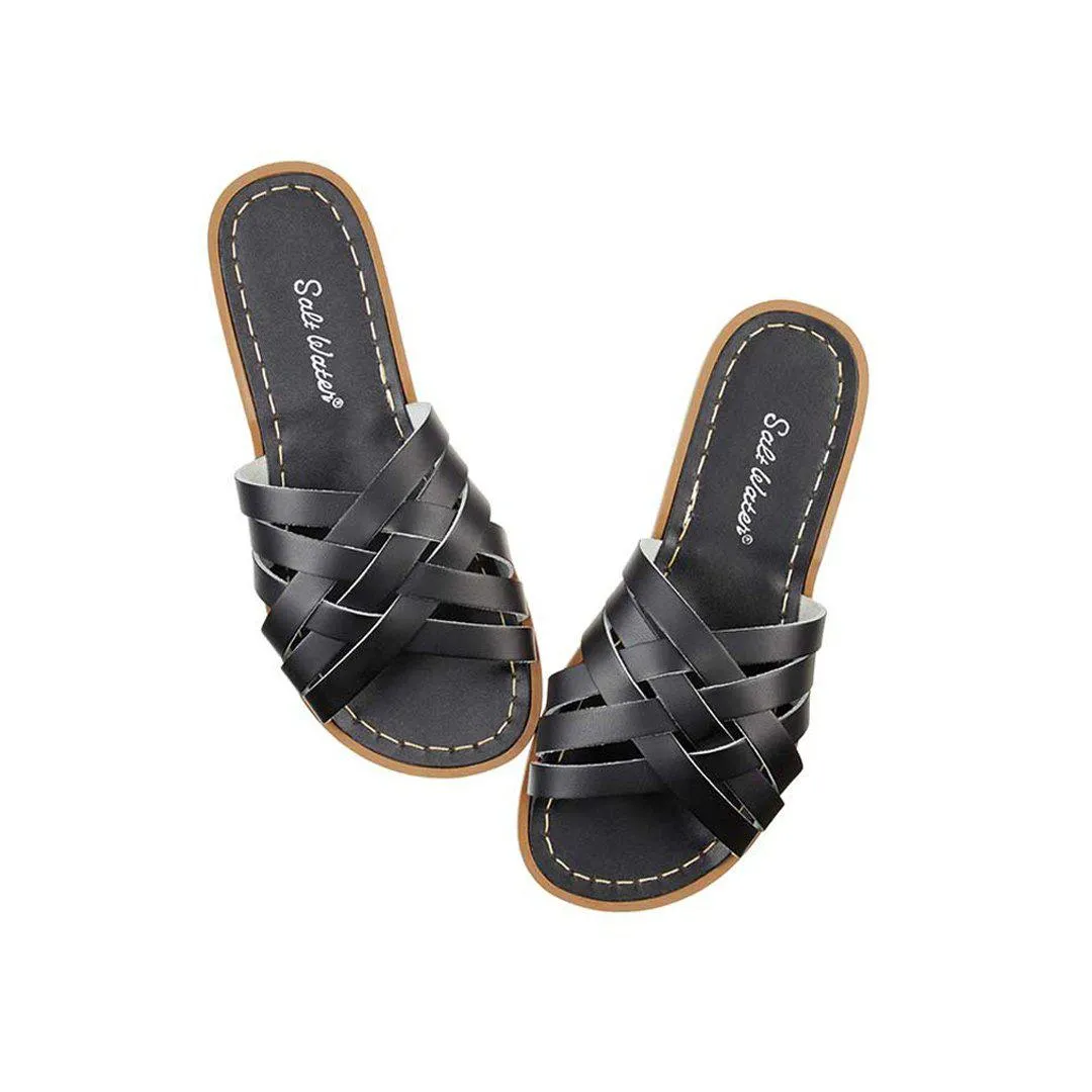 Outlet - Salt-Water Women's Sandals - Retro Slide - Black