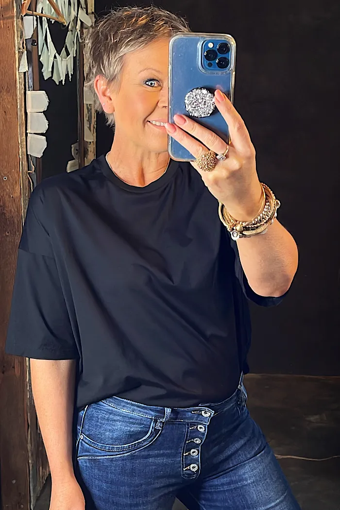 PEONY T-SHIRT - BLACK