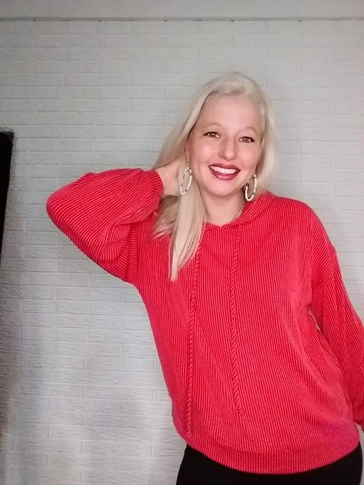 Red Wavy Pullover