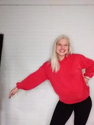 Red Wavy Pullover