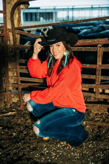 Red Wavy Pullover