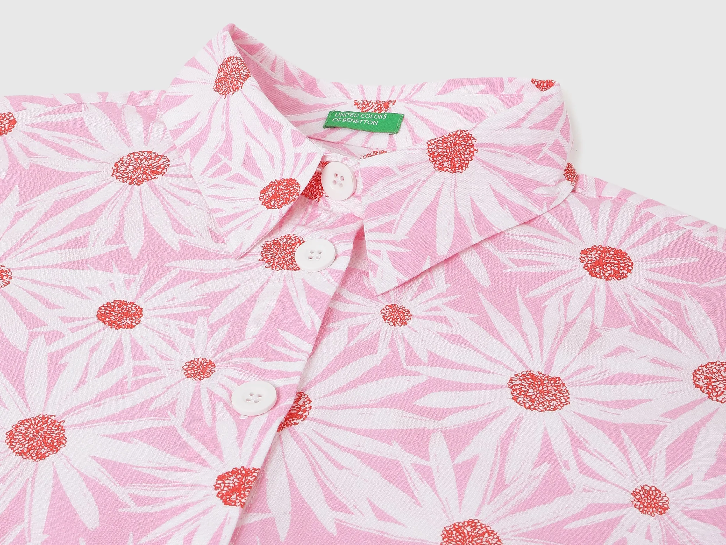 Regular Fit Mandarin Collar Printed Dress