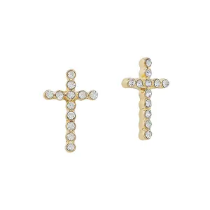 Rhinestone Cross .5" Stud Earring