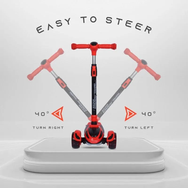 Road Runner Racer Scooter - PU LED Wheels, 4 Level Height Adjustment, Anti Slip Deck