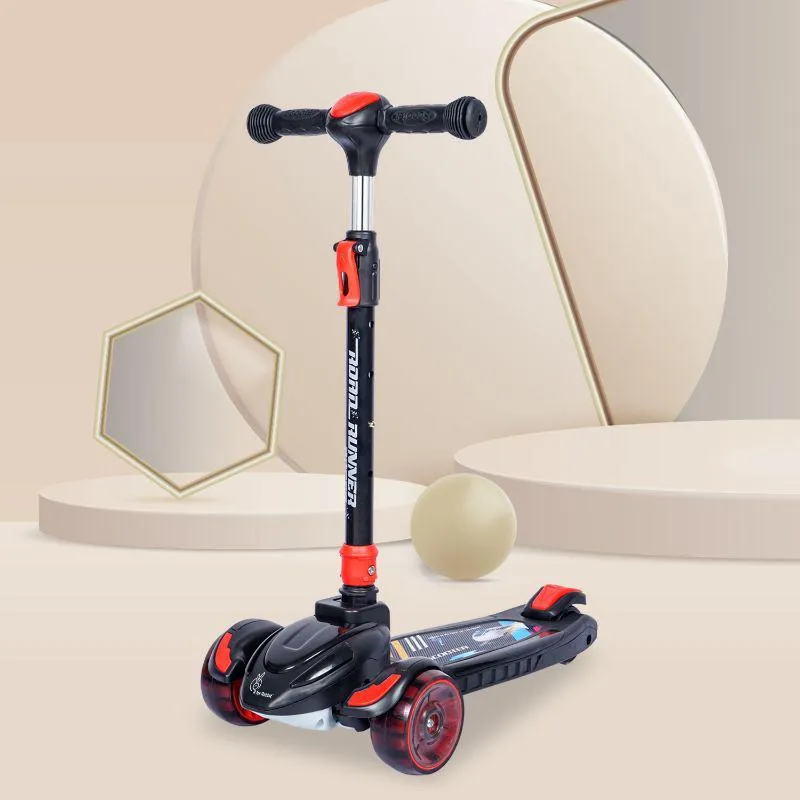 Road Runner Racer Scooter - PU LED Wheels, 4 Level Height Adjustment, Anti Slip Deck