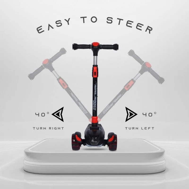 Road Runner Racer Scooter - PU LED Wheels, 4 Level Height Adjustment, Anti Slip Deck