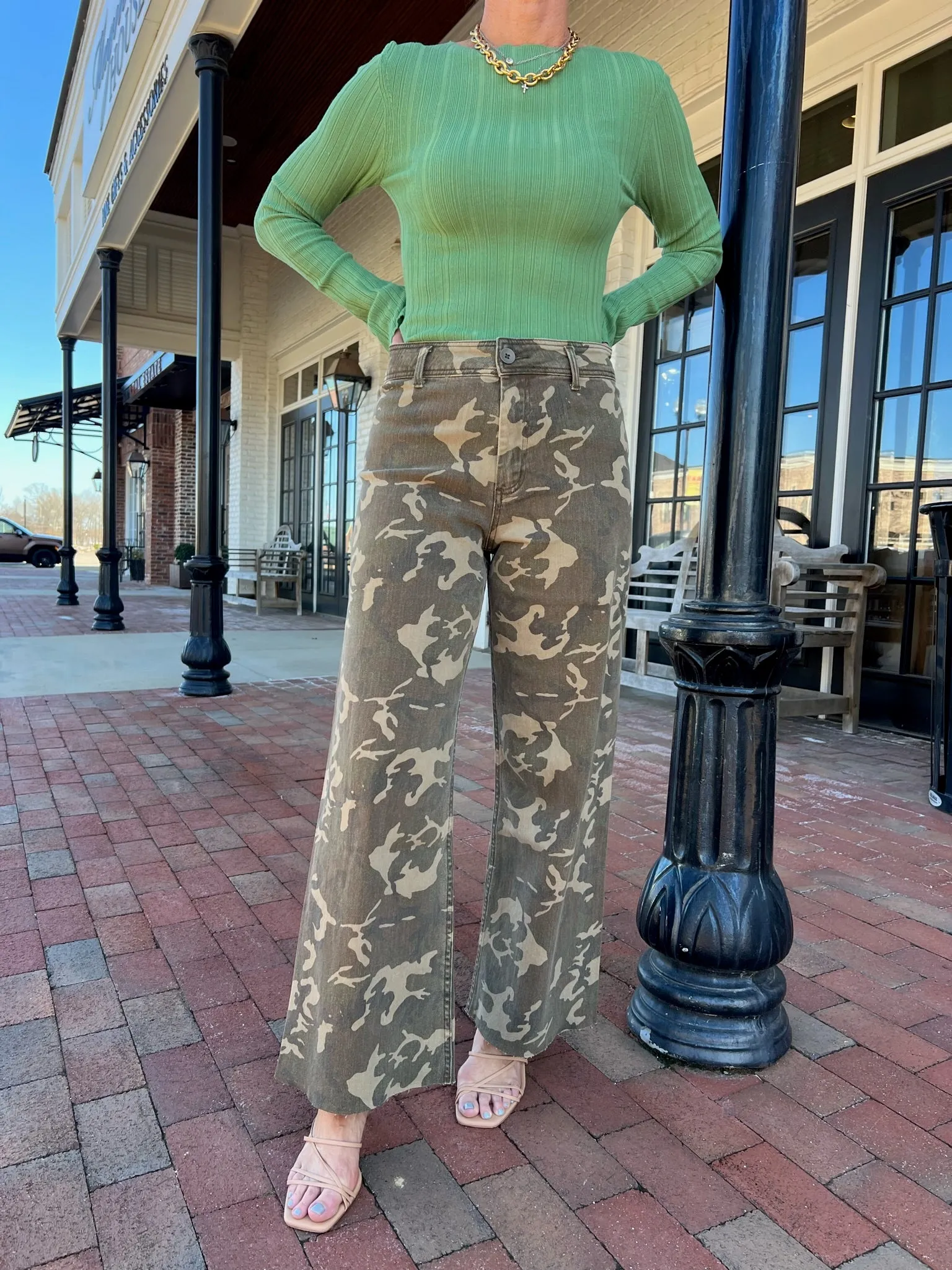 Rowdy Raw-Hem Camo Jeans