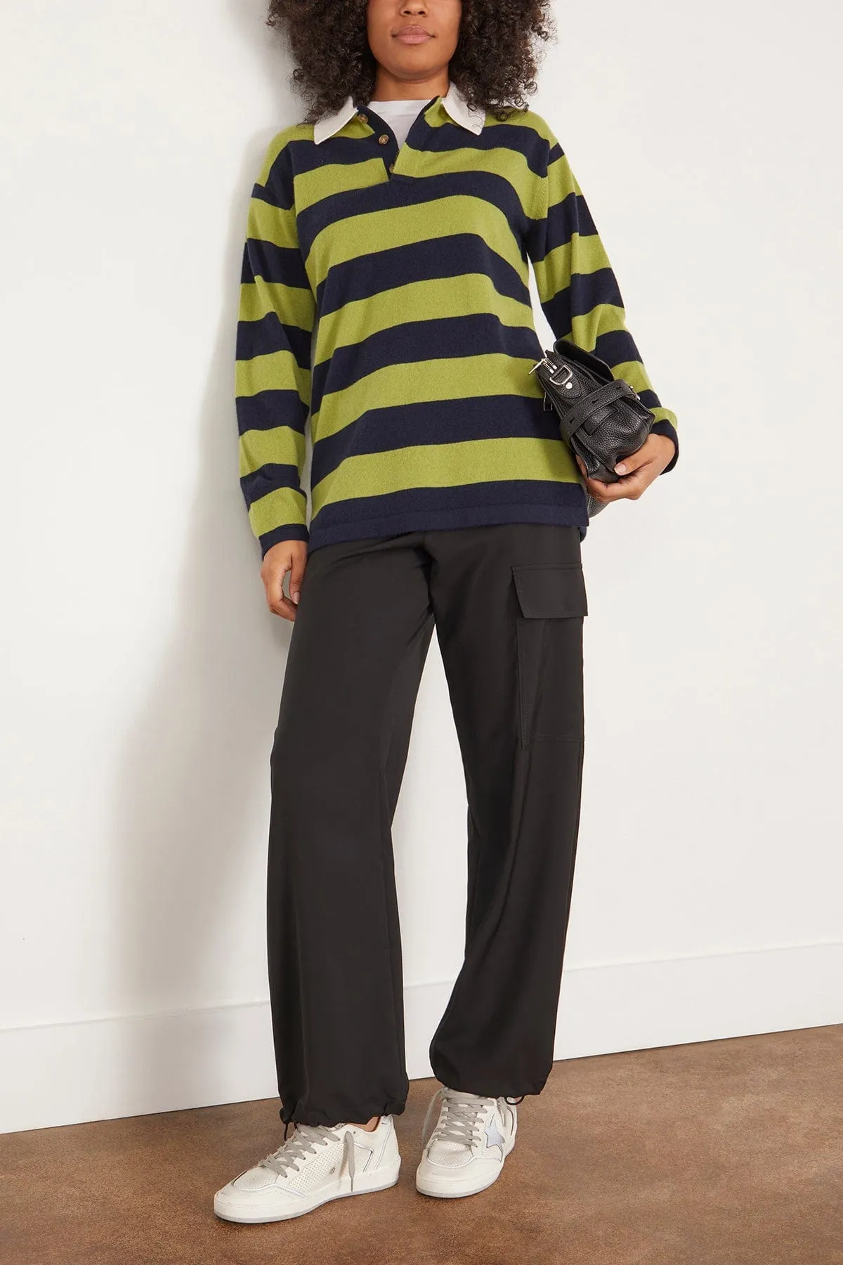 Rugby Sweater in Matcha/Midnight Stripe