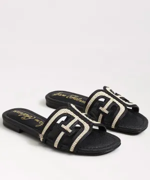 Sam Edelman Bay Raffia Sandals - Linen/Black