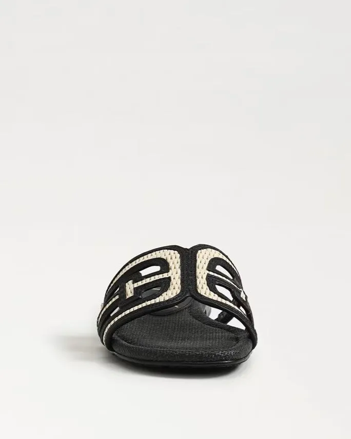 Sam Edelman Bay Raffia Sandals - Linen/Black