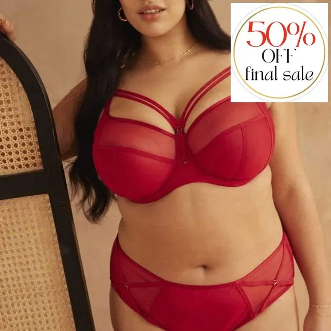 Sculptresse Dionne Midi Brief In Fiery Red 9692
