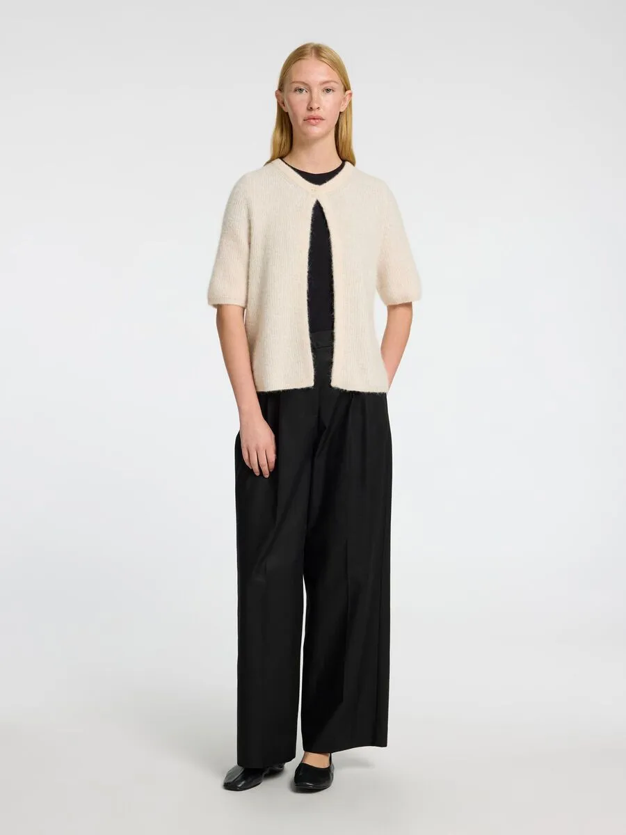 SLF Sia Ras SS Rib Knit Cardgan in Birch
