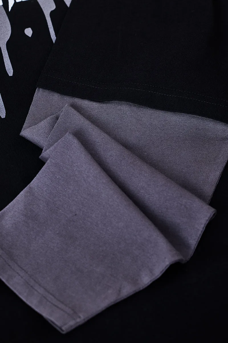 Snitch Revolution Unstoppable Black Double Layered Oversized T-Shirt