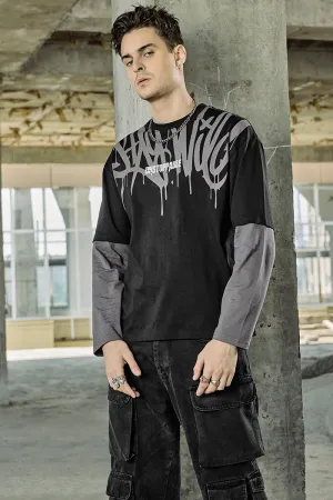 Snitch Revolution Unstoppable Black Double Layered Oversized T-Shirt