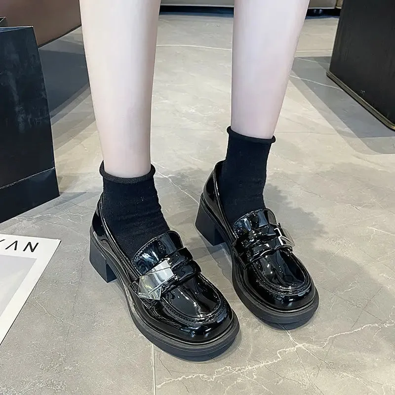 Sohiwoo Women's Shoes Gothic Slip On Loafers Female Footwear Japanese Style Lolita Black Mary Jane Shoe Trends 2024 Offers Stylish